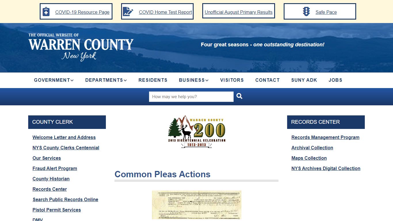 Common Pleas Actions | Warren County