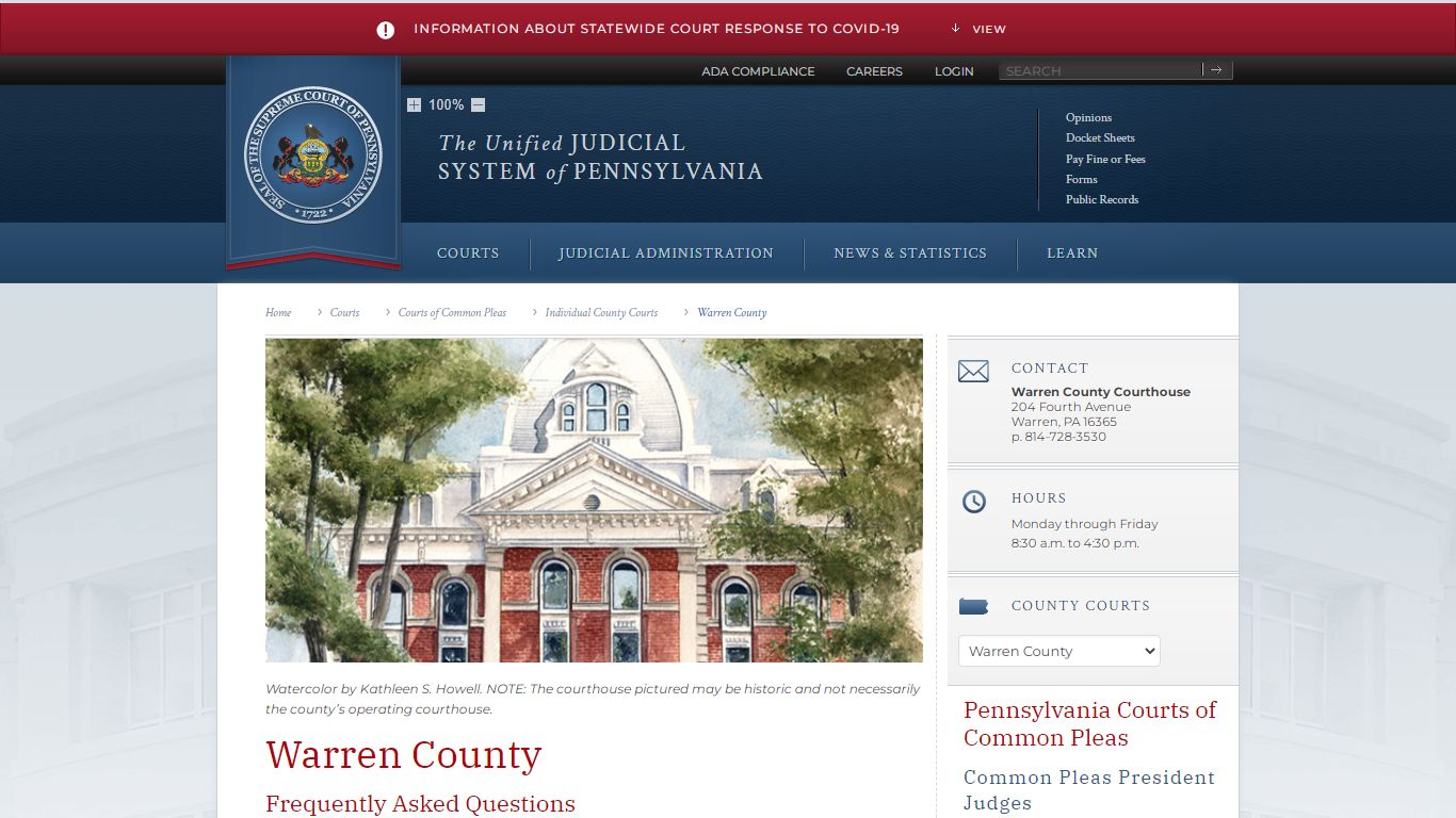 Warren County | Individual County Courts | Courts of Common Pleas ...